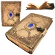 Jurnal Giftdeco H076, piele de bivol și metal, 18 x 13 cm, stil retro, vintage