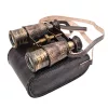 Binoclu decorativ Giftdeco BCL217, alamă și piele naturală, cu huse și curele