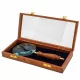 Lupă Giftdeco MFGB364/4, alamă, sticlă, lemn și textil, 23 x 10 x 2 cm, stil clasic