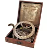 Busolă decorativă Giftdeco CSD361/8 din alamă și lemn, diametru 20 cm