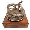 Busolă decorativă Giftdeco CSD361/8 din alamă și lemn, diametru 20 cm