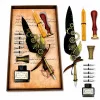 Set de caligrafie Giftdeco EE16, metal, lungime 22 cm, stil retro, clasic