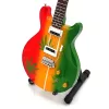 Miniatură chitara Indomini MGT-0468, Bob Marley Tribute Ganja, lemn de mahon, plastic și metal