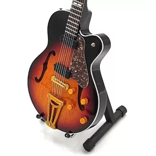 Miniatură chitara Indomini MGT-0857, Rock'N'Roll scale 1:4, lemn de mahon, înălțime 27,5 cm, lățime 9 cm