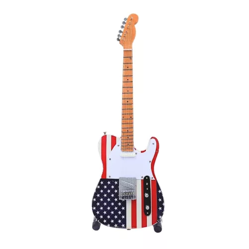 Miniatură chitara Indomini MGT-2639, in the style of Bruce Springsteen, lemn de mahon, înălțime 27,5 cm, lățime 9 cm