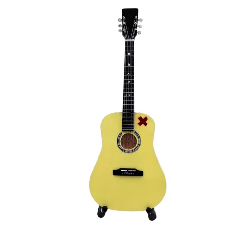 Miniatură chitara Indomini MGT-7894, Ed Sheeran 27,5 cm, lemn de mahon, înălțime 27,5 cm, lățime 9 cm
