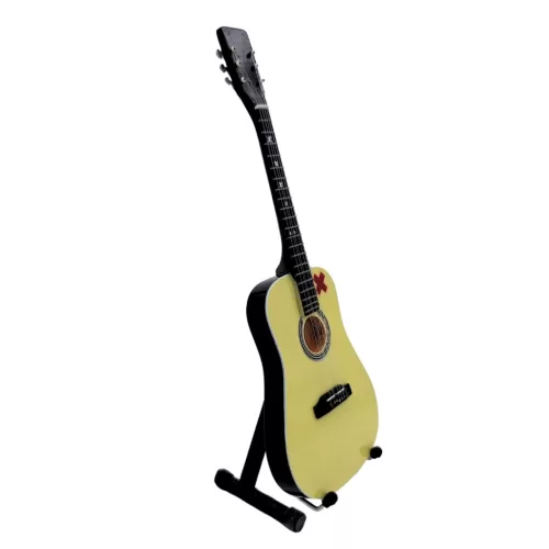 Miniatură chitara Indomini MGT-7894, Ed Sheeran 27,5 cm, lemn de mahon, înălțime 27,5 cm, lățime 9 cm