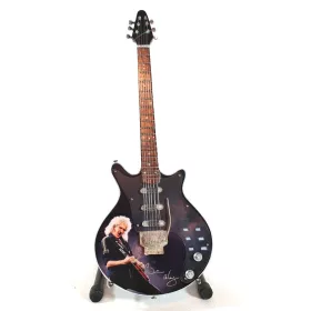   Miniatură chitara Indomini MGT-7979, Queen Brian May Tribute, lemn de mahon, înălțime 27,5 cm, lățime 9 cm, stil clasic