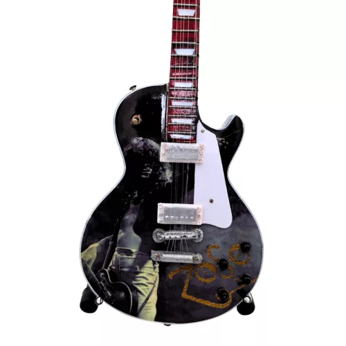 Miniatură chitara Indomini MGT-8624, Inspired by Led Zeppelin Jimi Page, lemn de mahon, înălțime 27,5 cm, lățime 9 cm, stil vintage, clasic