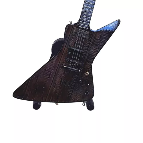 Miniatură chitara Indomini MGT-8860, Inspired by Metallica James Hetfieldeld, lemn de mahon și metal, înălțime 27,5 cm, lățime 9 cm