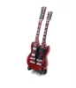 Miniatură chitara Indomini BMG-020, 15cm Jimmy Page style, lemn de mahon, plastic și metal, 15,5 x 6 x 0,4 cm, stil clasic