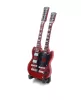 Miniatură chitara Indomini BMG-020, 15cm Jimmy Page style, lemn de mahon, plastic și metal, 15,5 x 6 x 0,4 cm, stil clasic