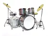 Miniatură set tobe argintii Indomini MDR-0039, scara 1:5, 15 x 20 x 20 cm