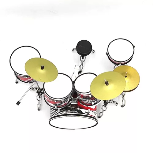 Miniatură muzicala Indomini MDR-0312, drums, plastic și metal, înălțime 15 cm, lățime 20 cm