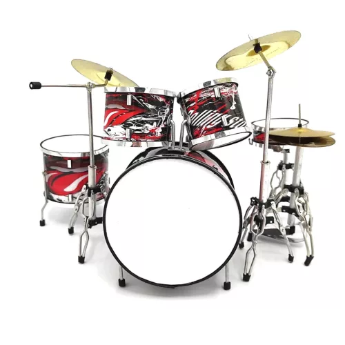 Miniatură muzicala Indomini MDR-0312, drums, plastic și metal, înălțime 15 cm, lățime 20 cm